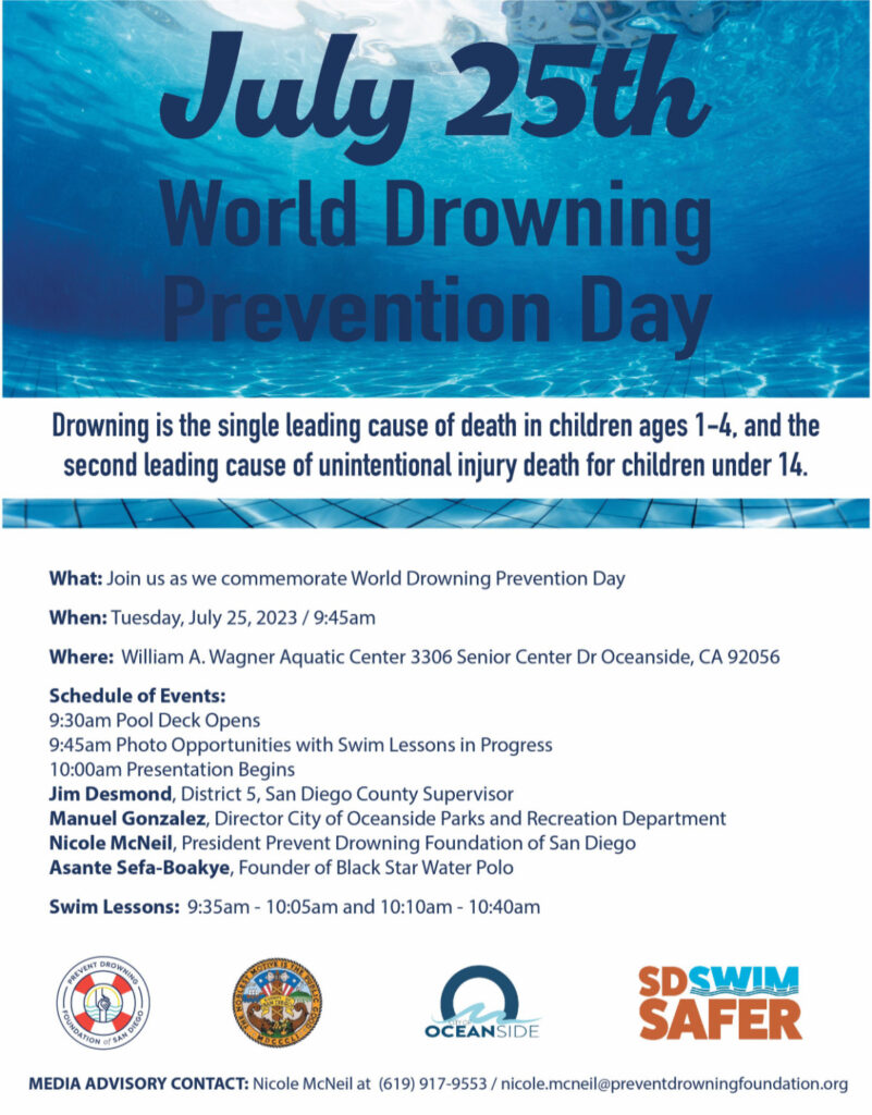 San Diego Leaders Coming Together For  World Drowning Prevention Day