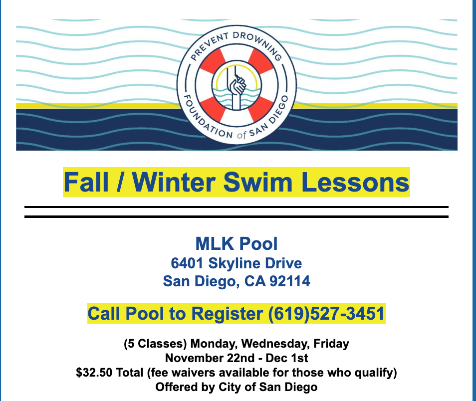 fall winter swim lessons
